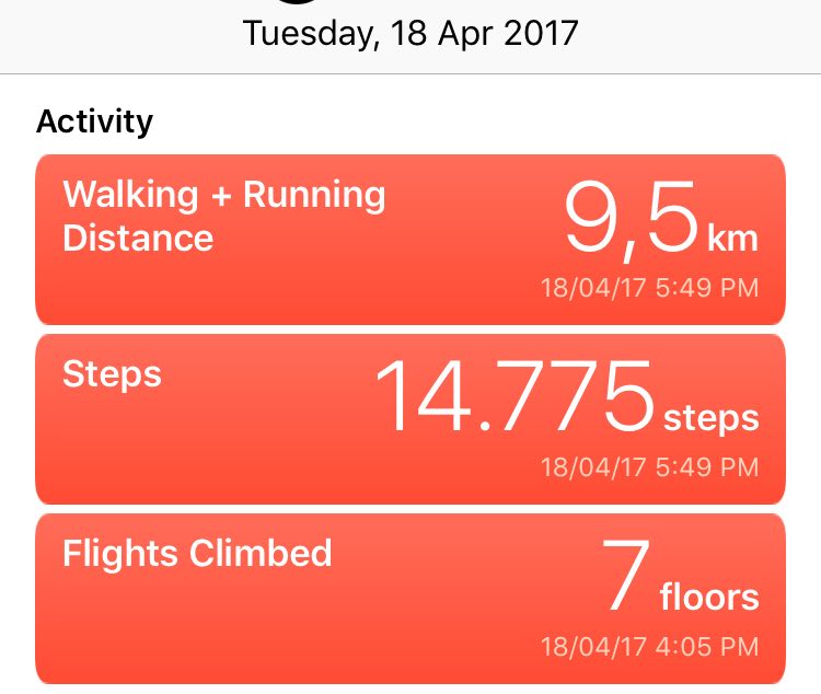 photo showing steps walked (14775) and flights climbed (7 floors) on my first day in prague sofia chang